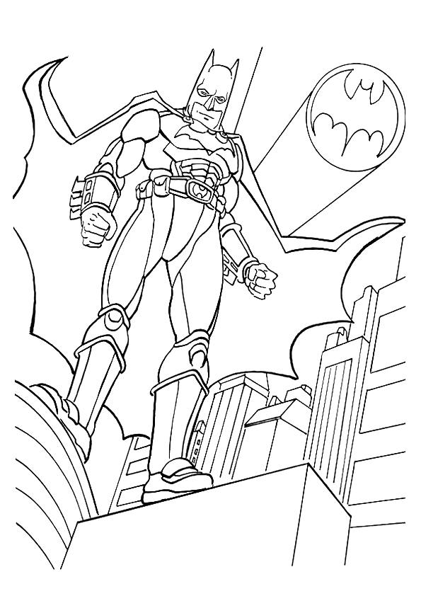 Coloriage Batman sur le Toit