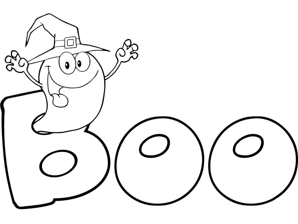 Coloriage Un Fantôme dit “Boo”