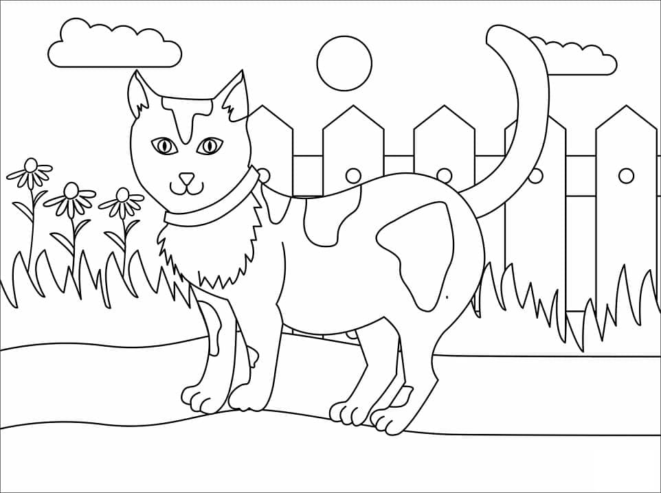 Coloriage chat simple