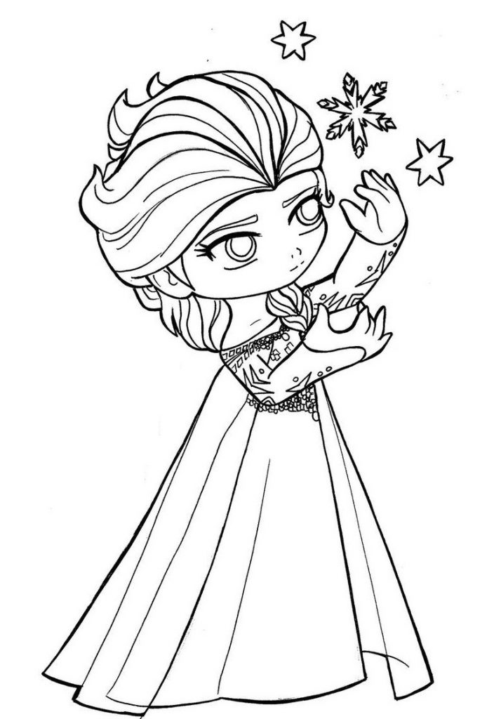 Coloriage Chibi Elsa à imprimer