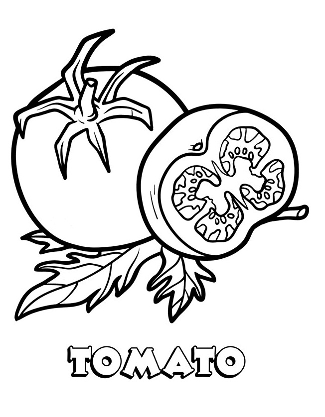 Coloriage Tomate et Demie à imprimer