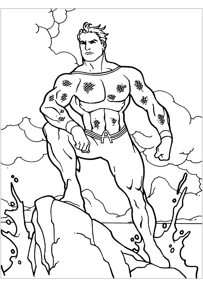 Coloriage Aquaman Fort