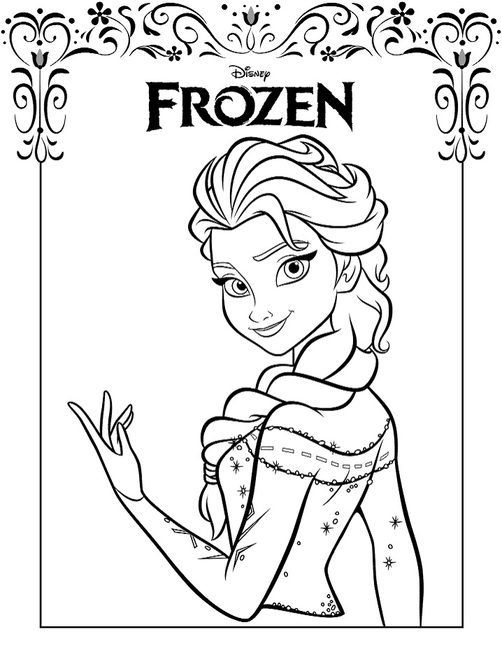 Coloriage Elsa de la Reine des neiges à imprimer