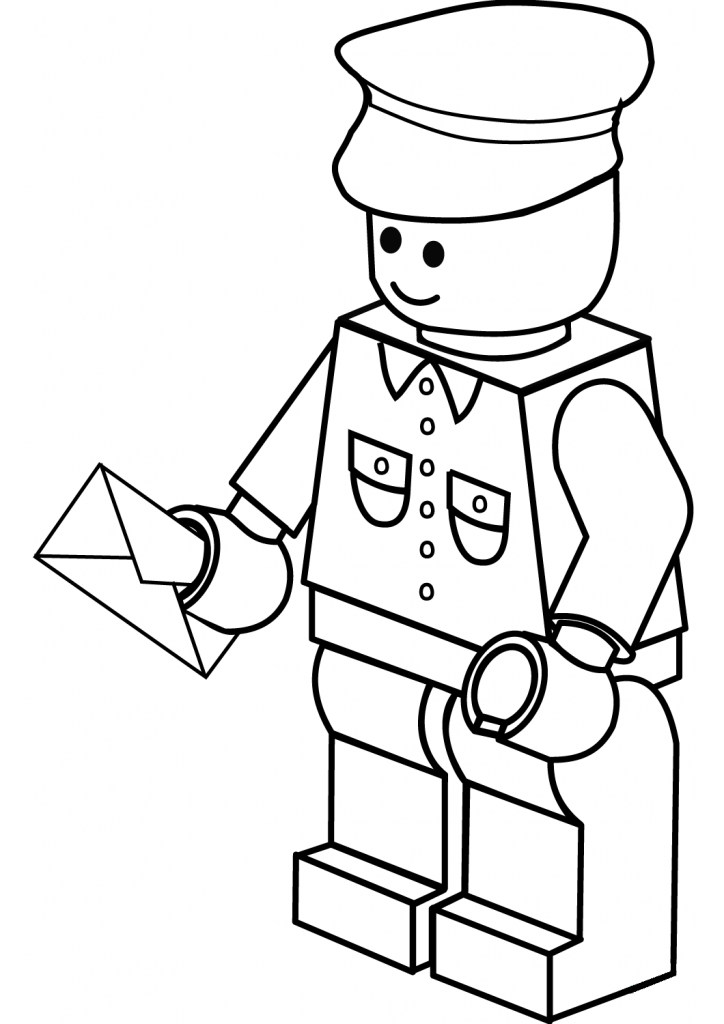 Coloriage Facteur Lego à imprimer