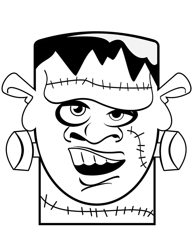 Coloriage Visage de Frankenstein