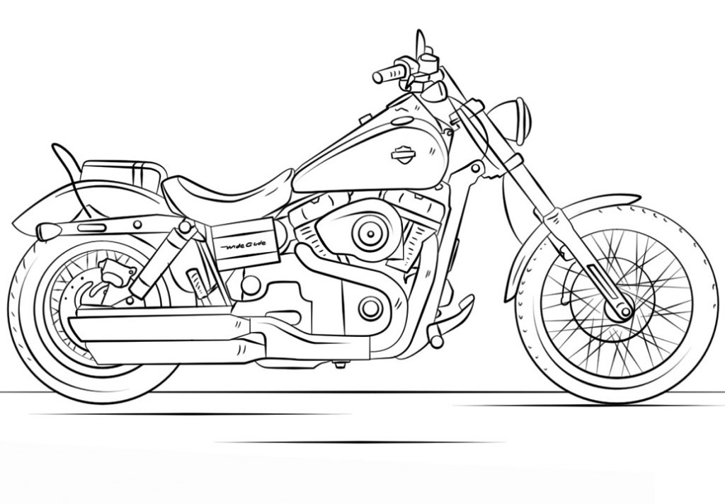 Coloriage Moto Harley Davidson à imprimer