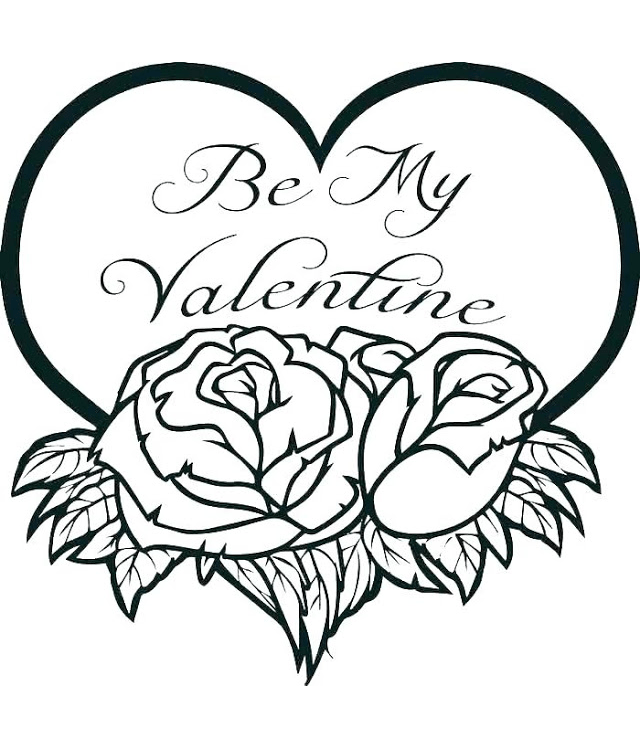 Coloriage Roses Pour La Saint Valentin à imprimer