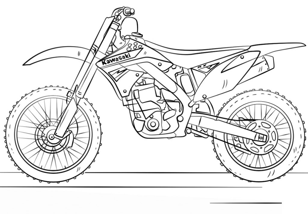Coloriage Moto-cross Kawasaki à imprimer