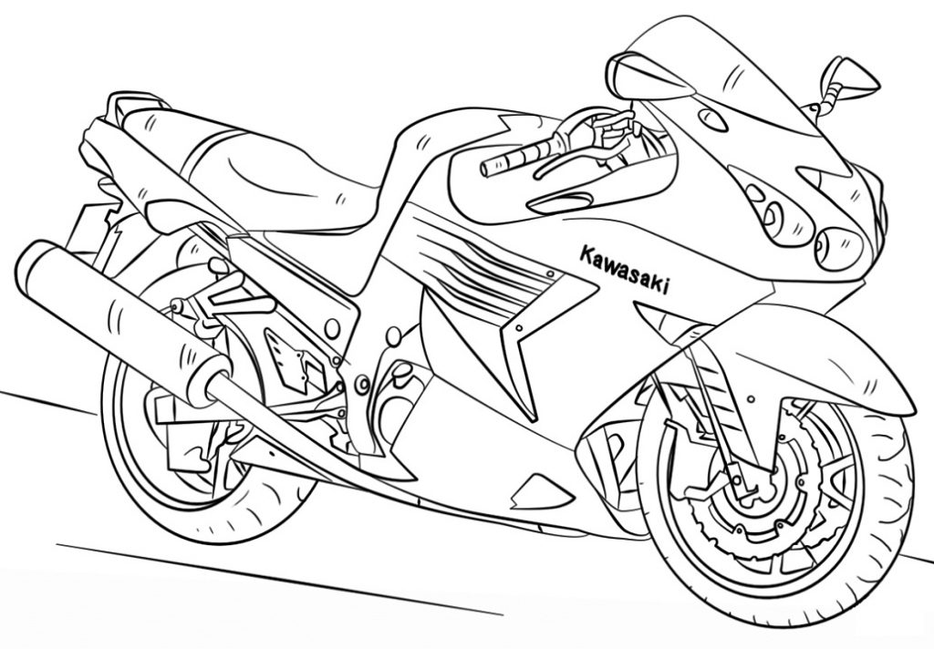 Coloriage Moto Kawasaki à imprimer