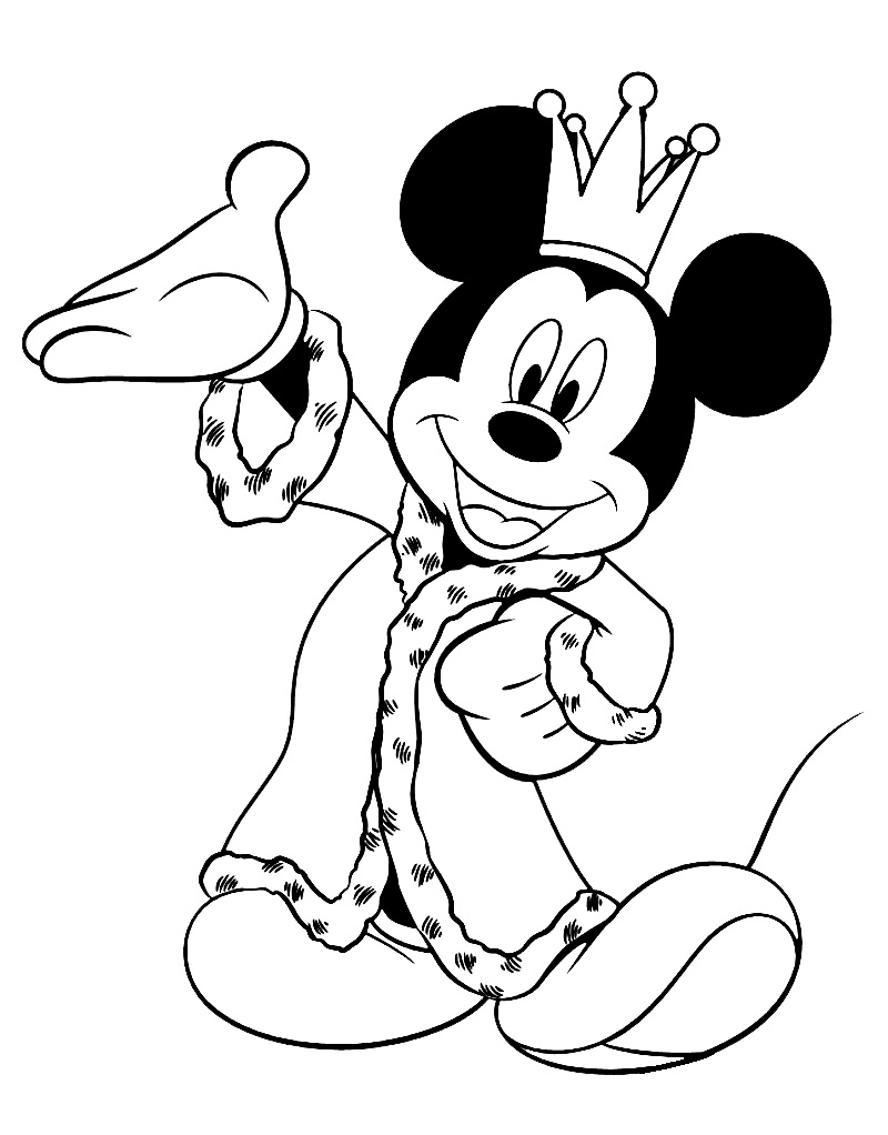 Coloriage Mickey le Roi à imprimer