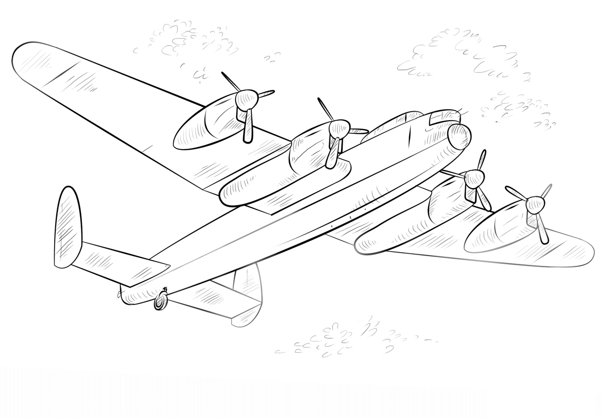 Coloriage Avro Lancaster à imprimer