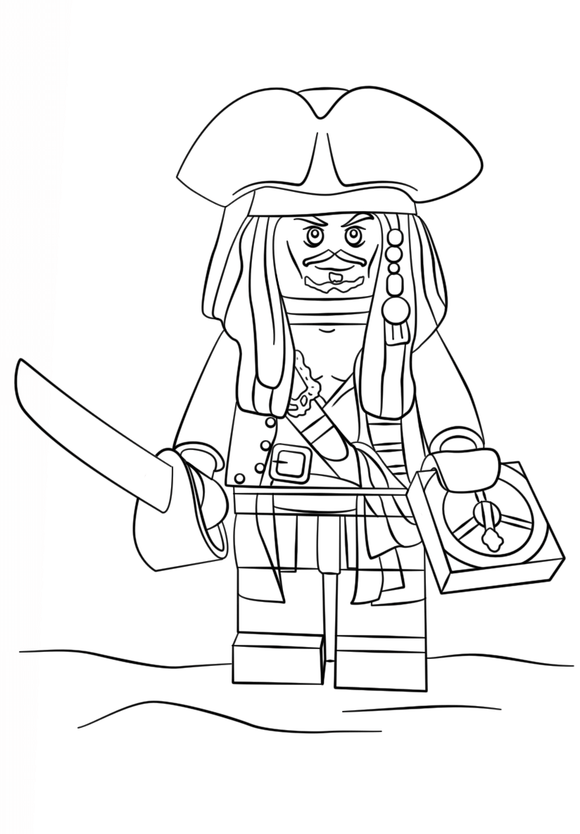 Coloriage Lego Jack Sparrow à imprimer