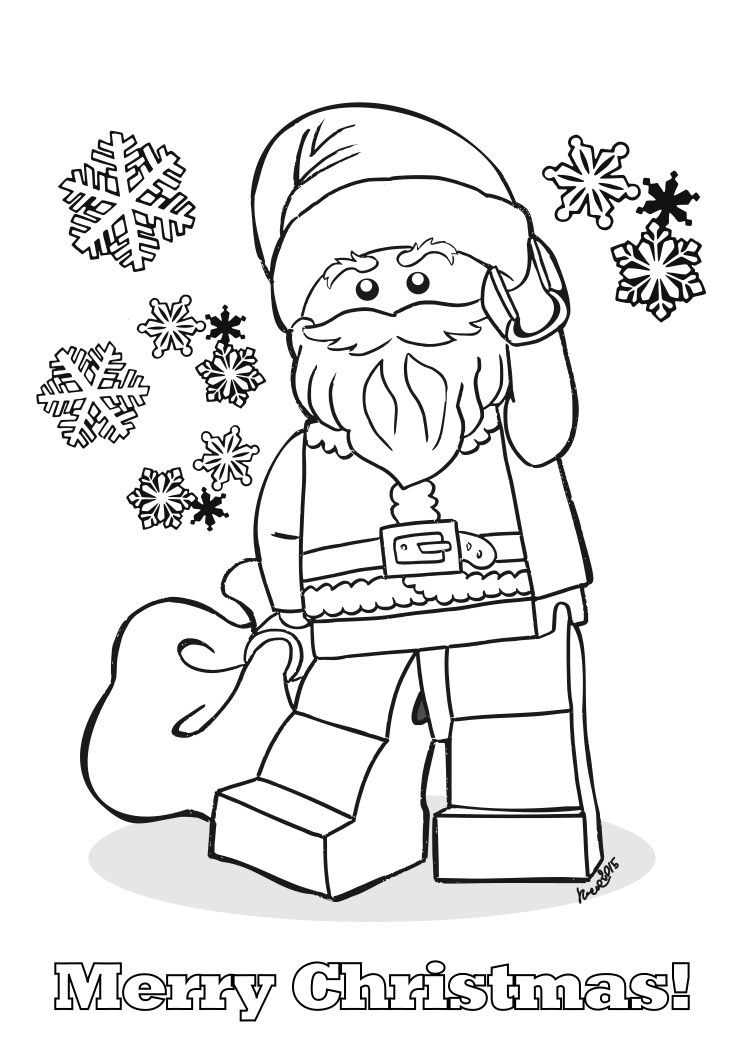 Coloriage Lego Père Noël à imprimer