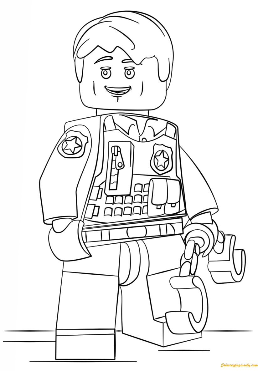 Coloriage Lego Policier