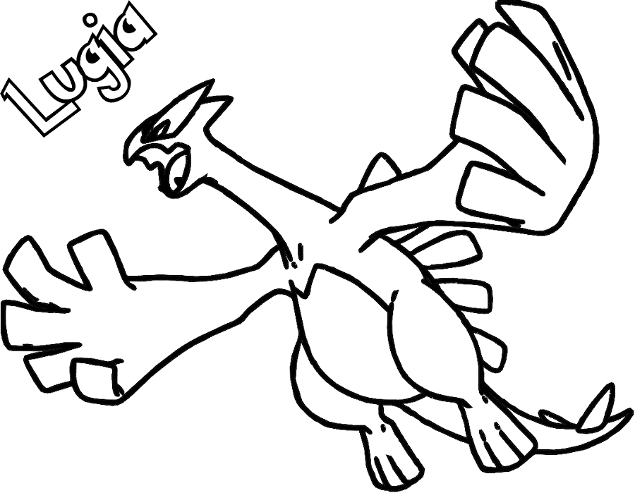 Coloriage Pokemon Lugia Fâché - Dessin gratuit à imprimer
