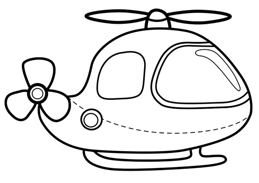 Coloriage Petit Hélicoptère à imprimer