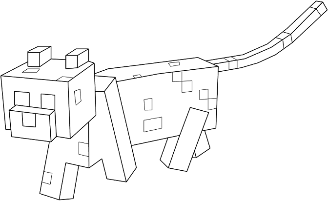 Coloriage Chat Minecraft