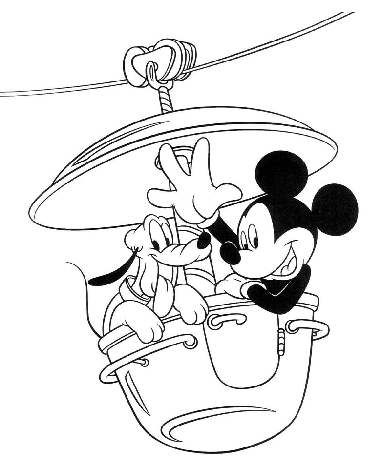 Coloriage Mickey et son chien Pluto