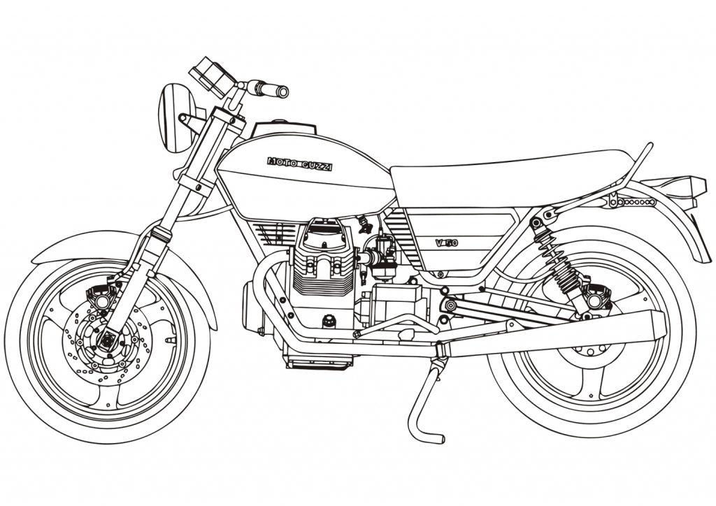 Coloriage Moto Guzzi V50 à imprimer