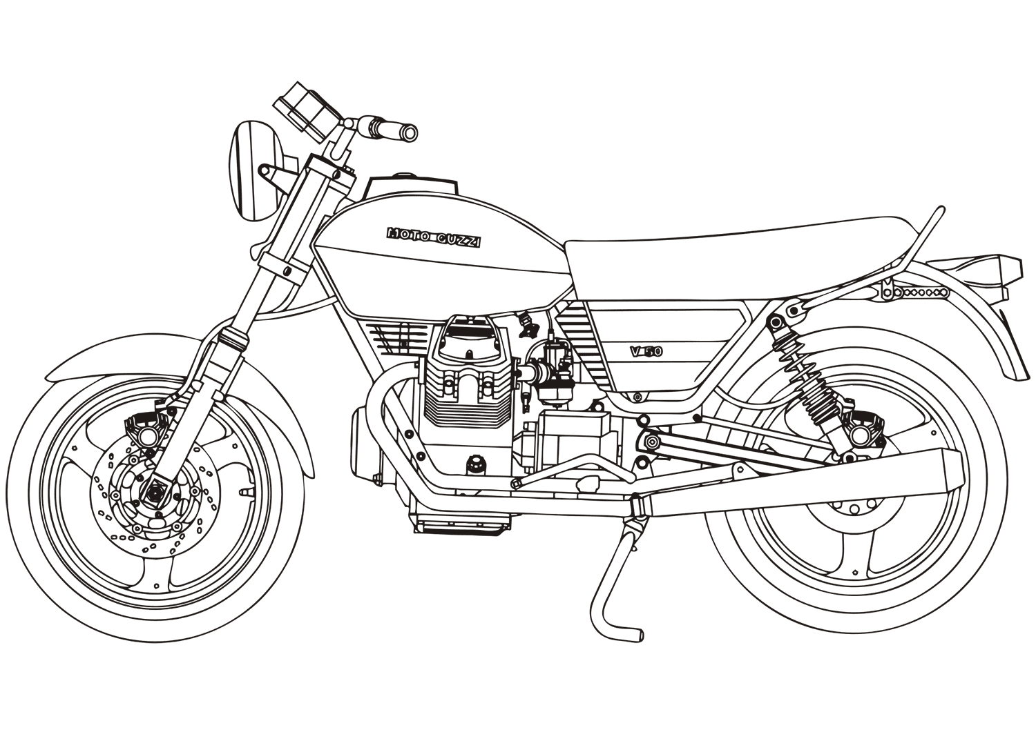 Coloriage Moto Guzzi V50