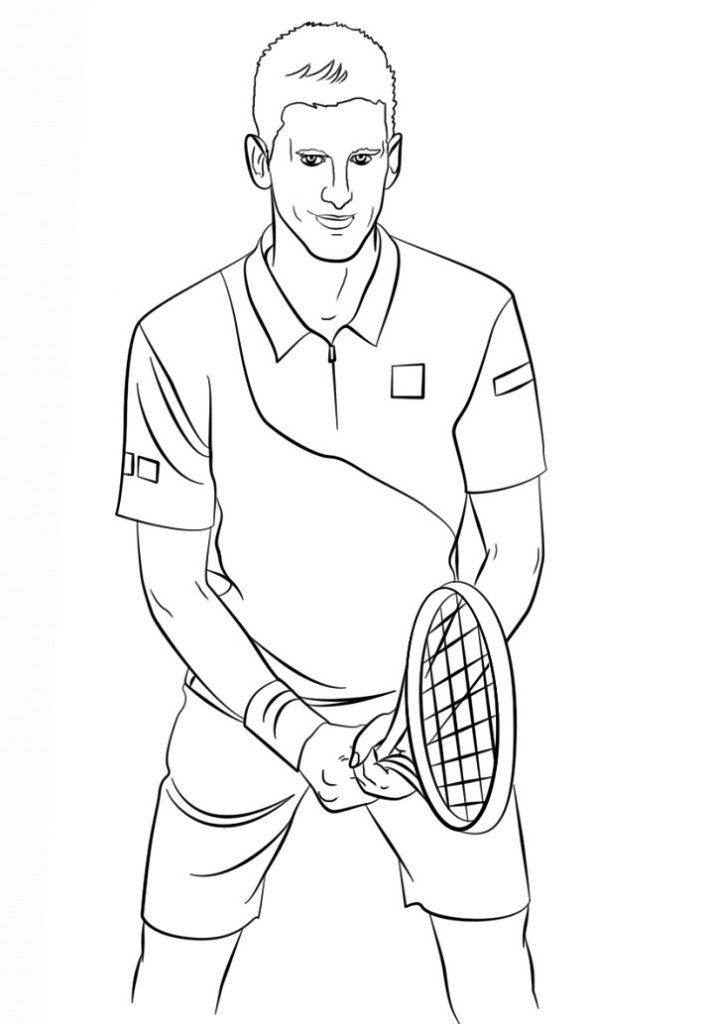 Coloriage Novak Djokovic à imprimer