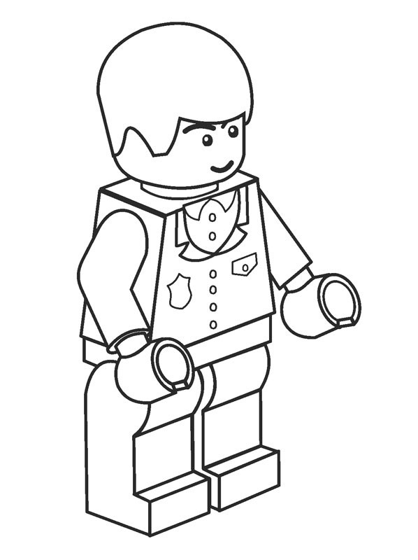 Coloriage Officier de Police Lego à imprimer