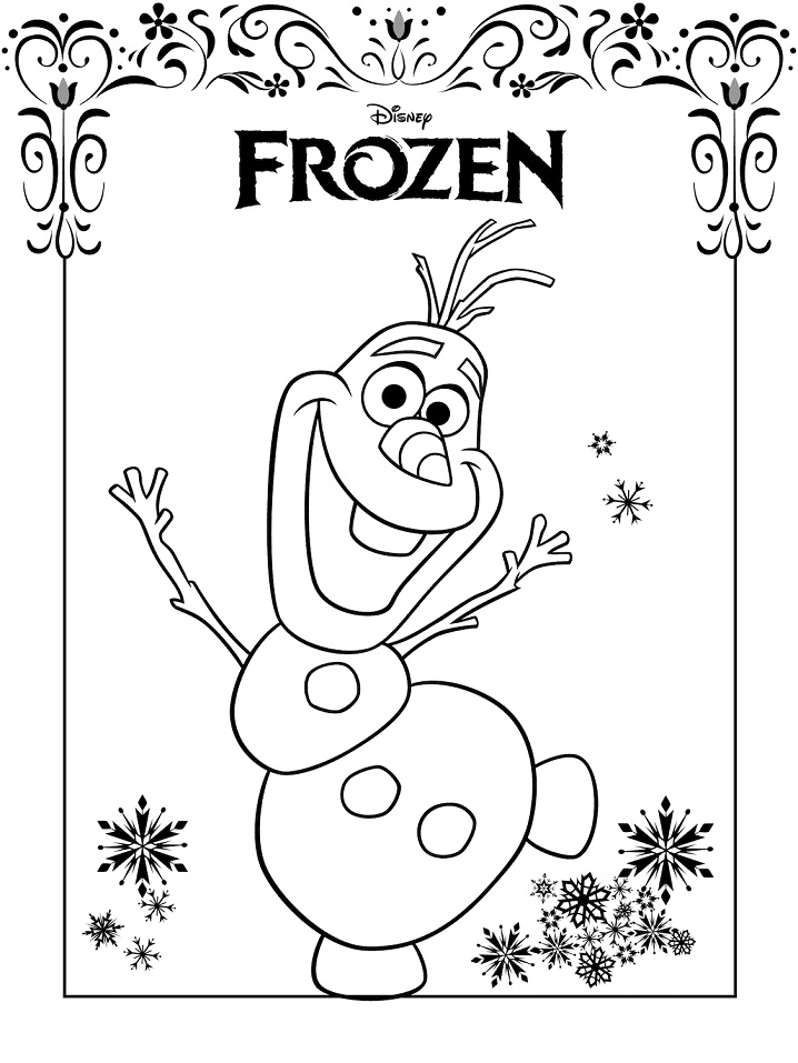 Coloriage Olaf de la Reine des neiges à imprimer