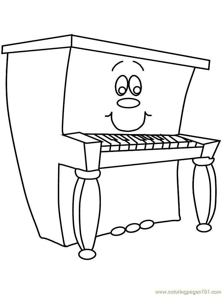 Coloriage Piano Souriant à imprimer