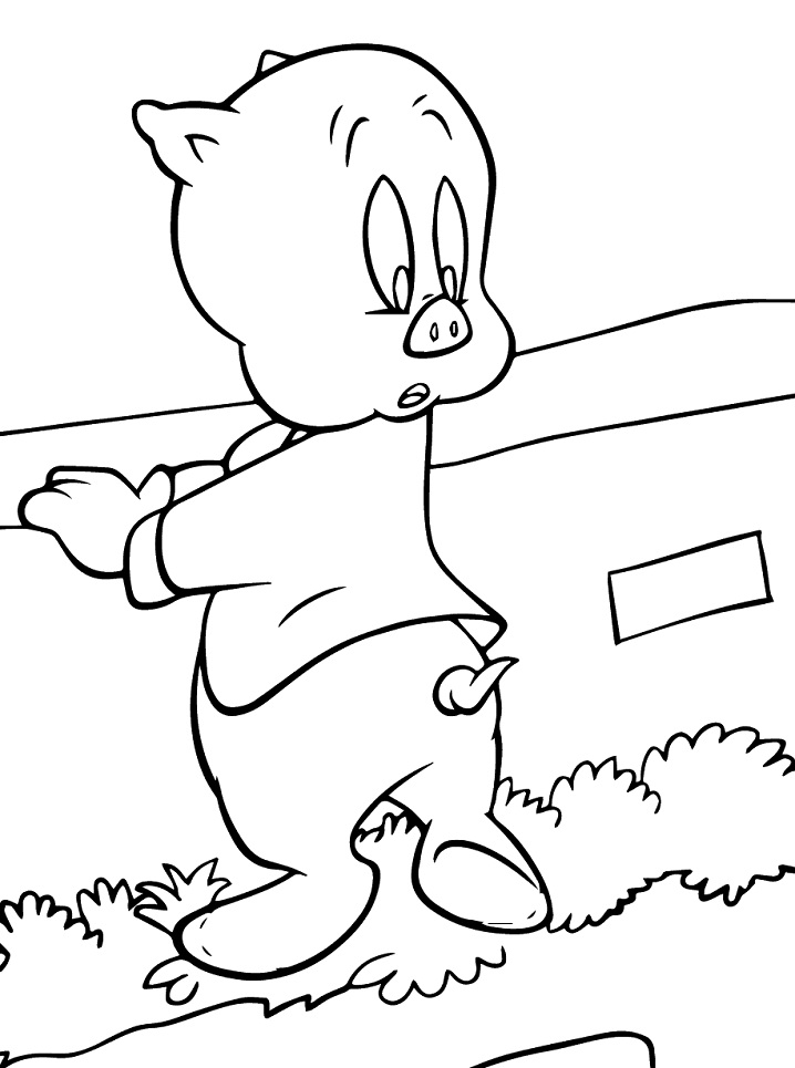 Coloriage Porky Pig des Looney Tunes à imprimer