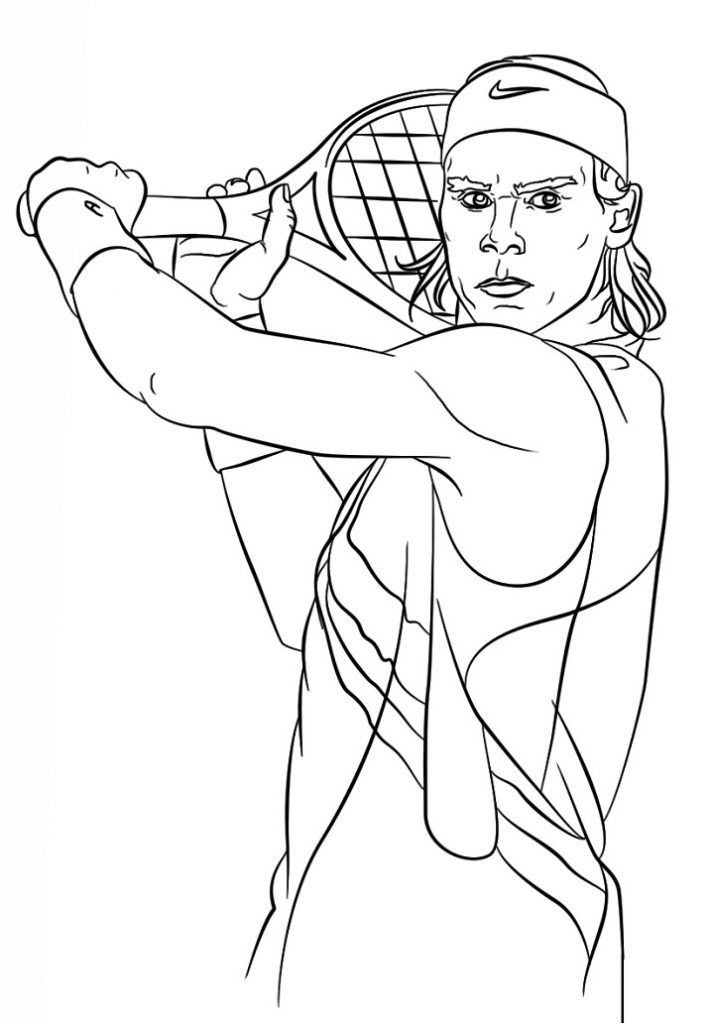 Coloriage Rafael Nadal à imprimer