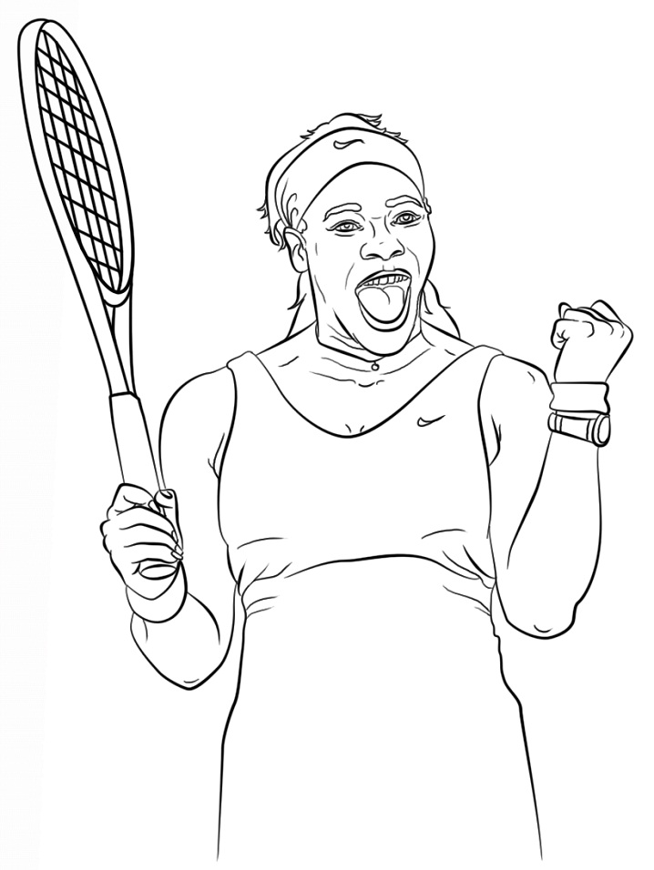 Coloriage Serena Williams à imprimer