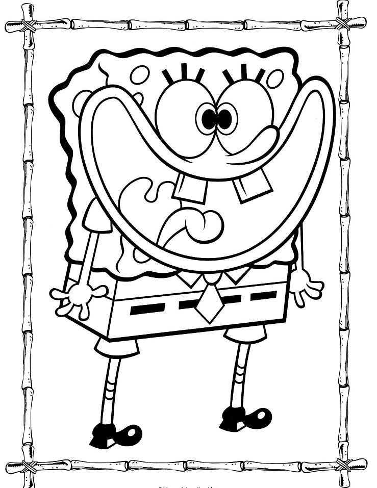 Happy Sponge Bob coloring page