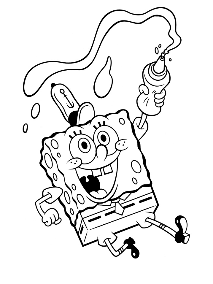 Happy Sponge Bob coloring page