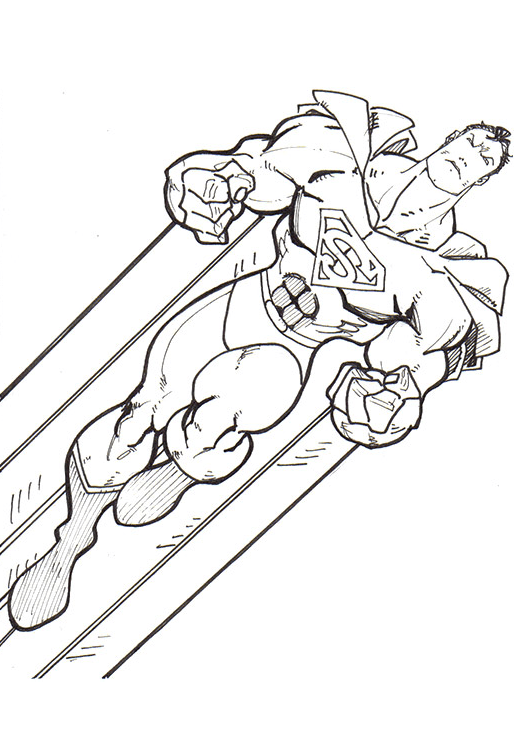 Coloriage Superman Volant