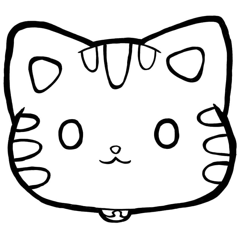 Coloriage tête de chat à imprimer