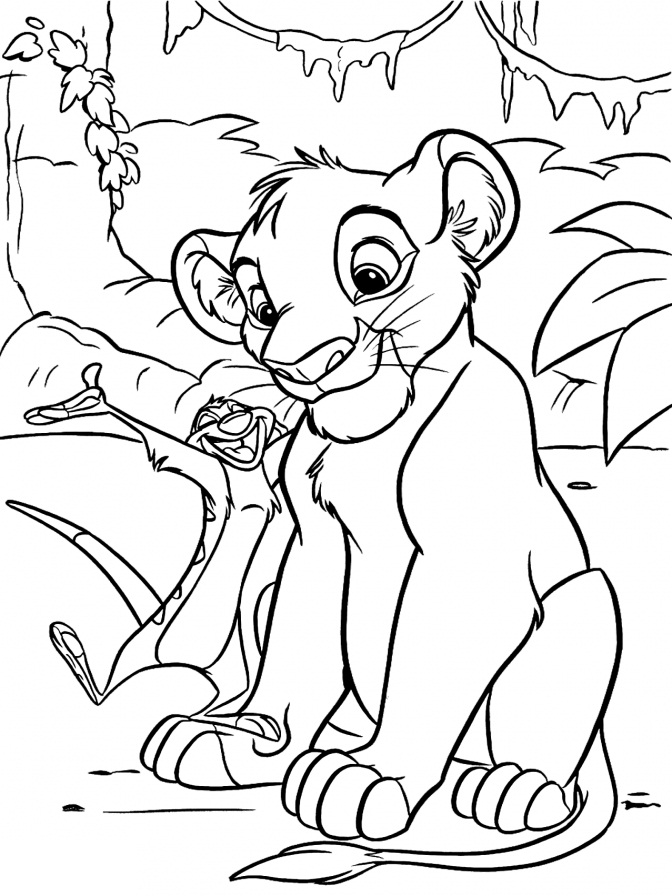 Coloriage Timon Et Simba à imprimer