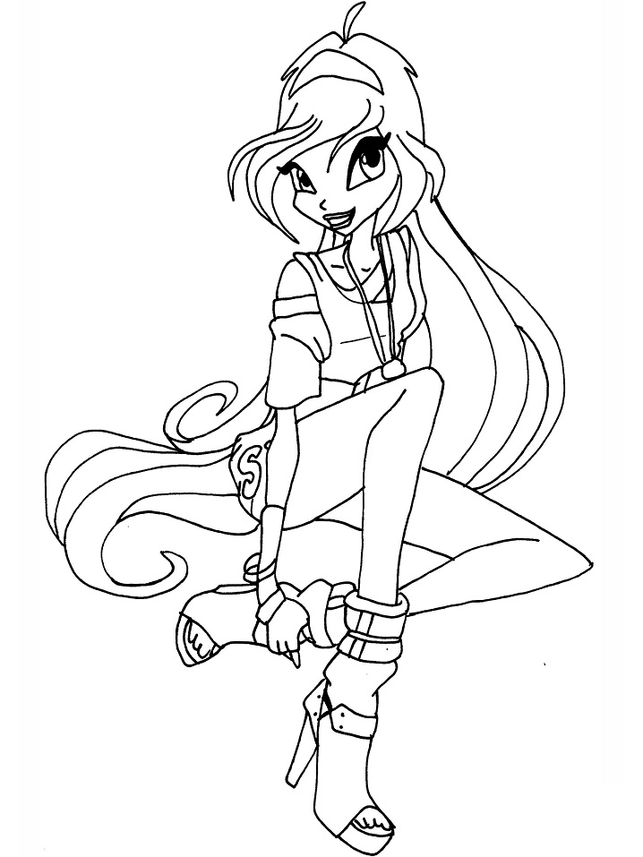 Coloriage Winx Bloom Discothèque