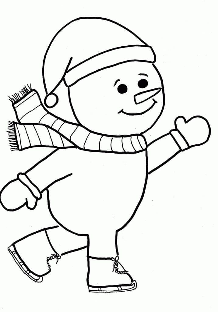 Coloriage Adorable Bonhomme De Neige