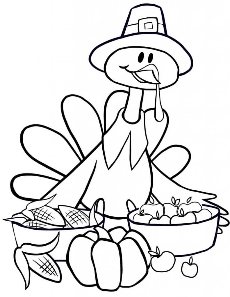 Coloriage Dinde aux Légumes à imprimer