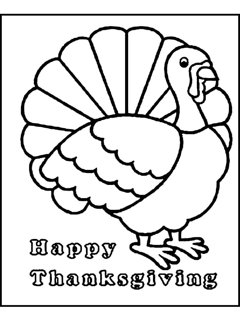 Coloriage Dinde de Thanksgiving 1