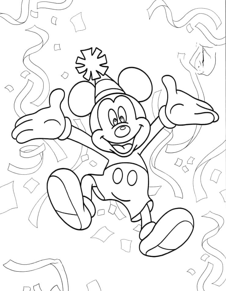 Coloriage Mickey Mouse chez enfant à imprimer
