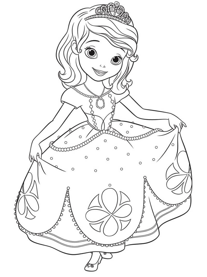 Coloriage Adorable Princesse Sofia 2 à imprimer