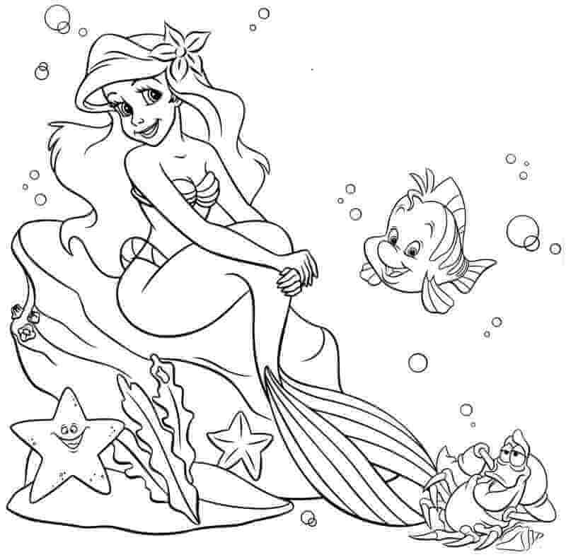 Coloriage Ariel et un poisson à imprimer