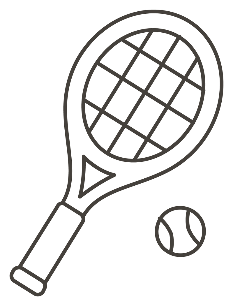 Coloriage Balles et raquettes de tennis Easy