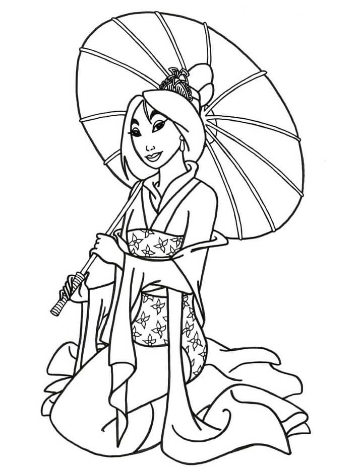 Coloriage Belle Mulan