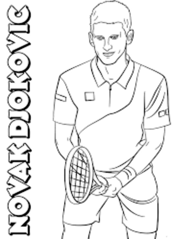 Coloriage Bon Novak Djokovic à imprimer