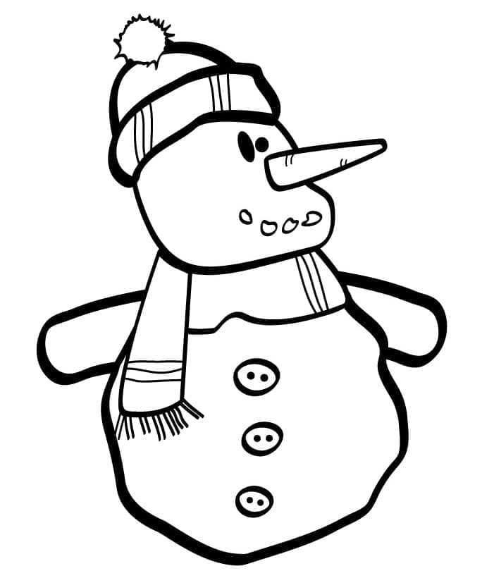 Coloriage Bonhomme De Neige Drôle De Noël