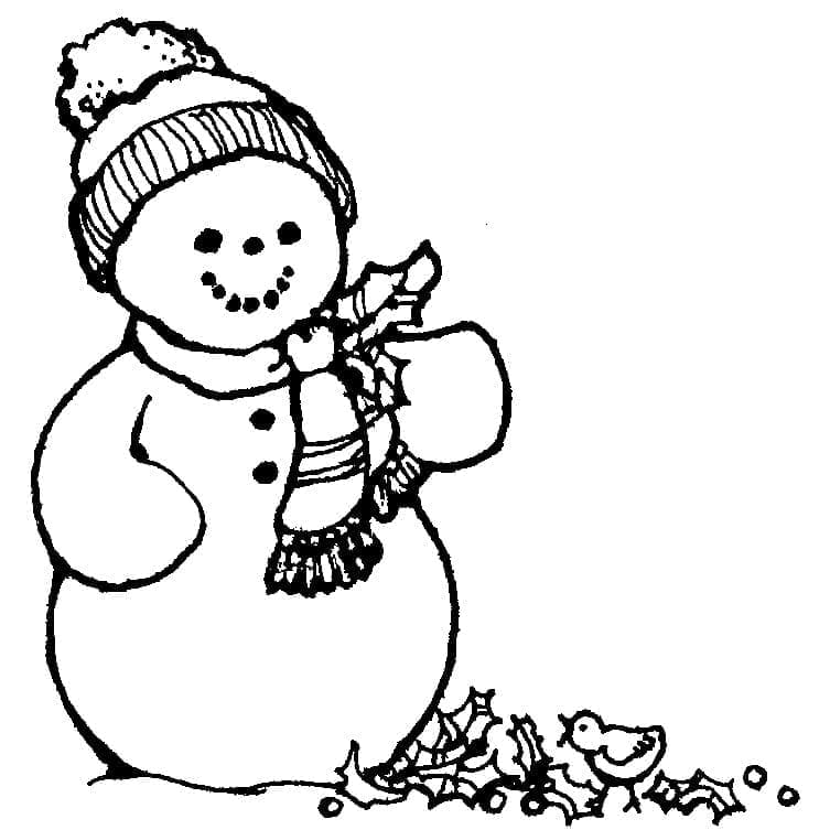 Coloriage Bonhomme De Neige Gratuit