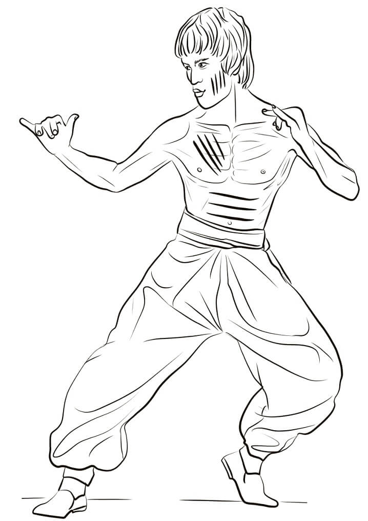 Coloriage Bruce Lee à imprimer