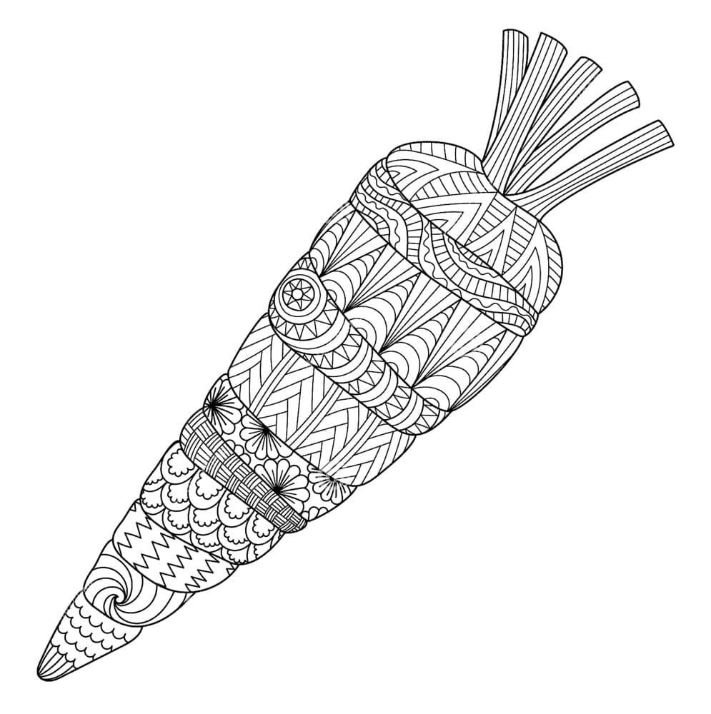 Coloriage Carottes pour adultes à imprimer